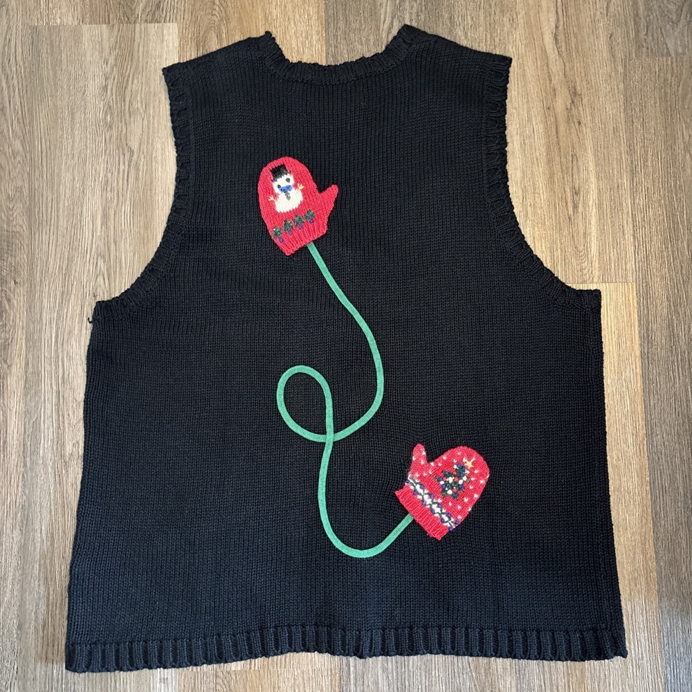 Marisa Christina Sweater Vest Women 1X Ugly Christmas Holiday Winter Teacher VTG - Picture 2 of 11